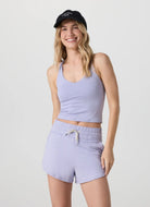 Vuori Women's Halo Performance Crop Tank 2.0 in Lavender Mist Heather