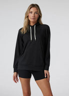 Vuori Women's Halo Oversized Hoodie in Black Heather