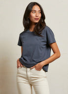 perfectwhitetee Harley Crew Tee in Night Front View