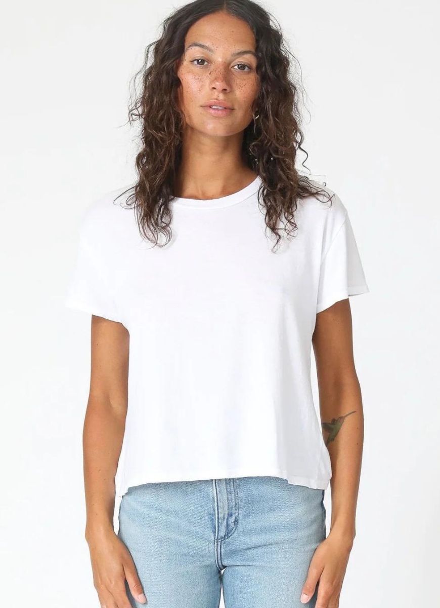 Perfect White Tee Harley Crew Neck Tee in White