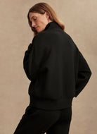 Varley Hawley Half Zip Sweat in Black Alternate Back View