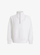 Varley Hawley Half Zip Sweat in White Product Shot View