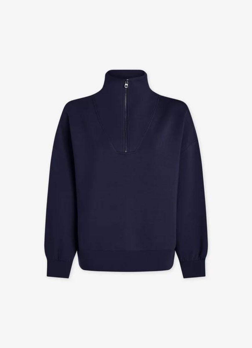 Varley Hawley Half Zip Sweat in Blue Nights Product Shot View