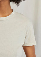 perfectwhitetee Harley Crew Neck Tee in Sugar Close Up View