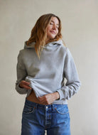 perfectwhitetee Heart Hoodie in Heather Grey Alternate Front View