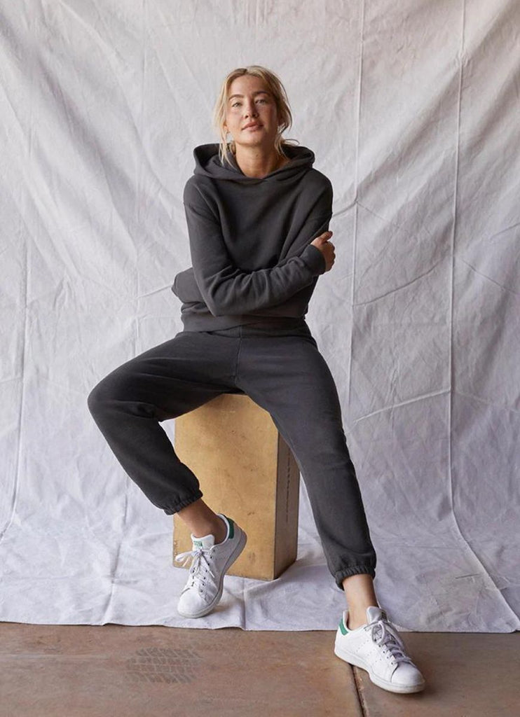 Perfect White Tee Heart Hoodie in Black