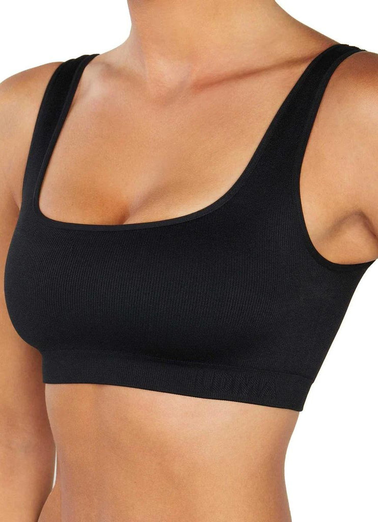 LDMA High Sculpt Bra Rib in Black Close Up Front View