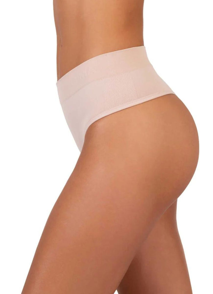 LDMA High Sculpt Workout Thong in Sand Side View