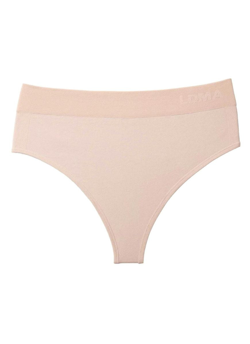 LDMA High Sculpt Workout Thong in Sand Flat Lay View