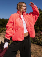 Free People Hit The Slopes Jacket in Neon Coral