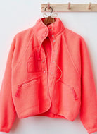 Free People Hit The Slopes Jacket in Neon Coral Hanging Front View