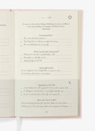 Intelligent Change The Five Minute Journal in Blush Pink Shown Open to a Page