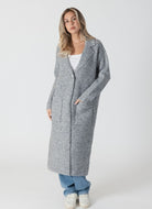 Lyla + Luxe Jimmi Long Coat in Grey Marl