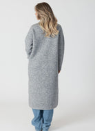 Lyla + Luxe Jimmi Long Coat in Grey Marl Back View