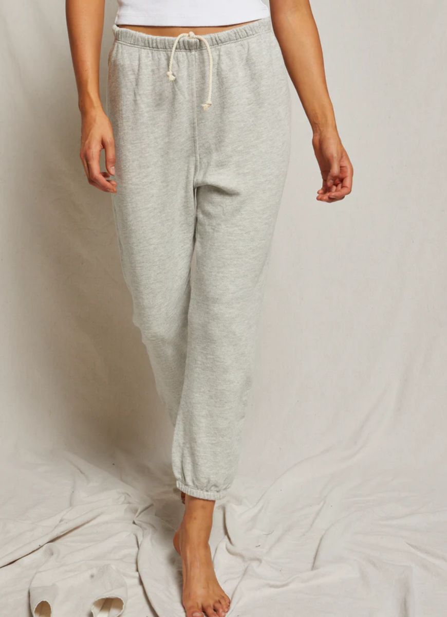 Perfect White Tee Johnny French Terry Women's Sweatpant in Grey Front View