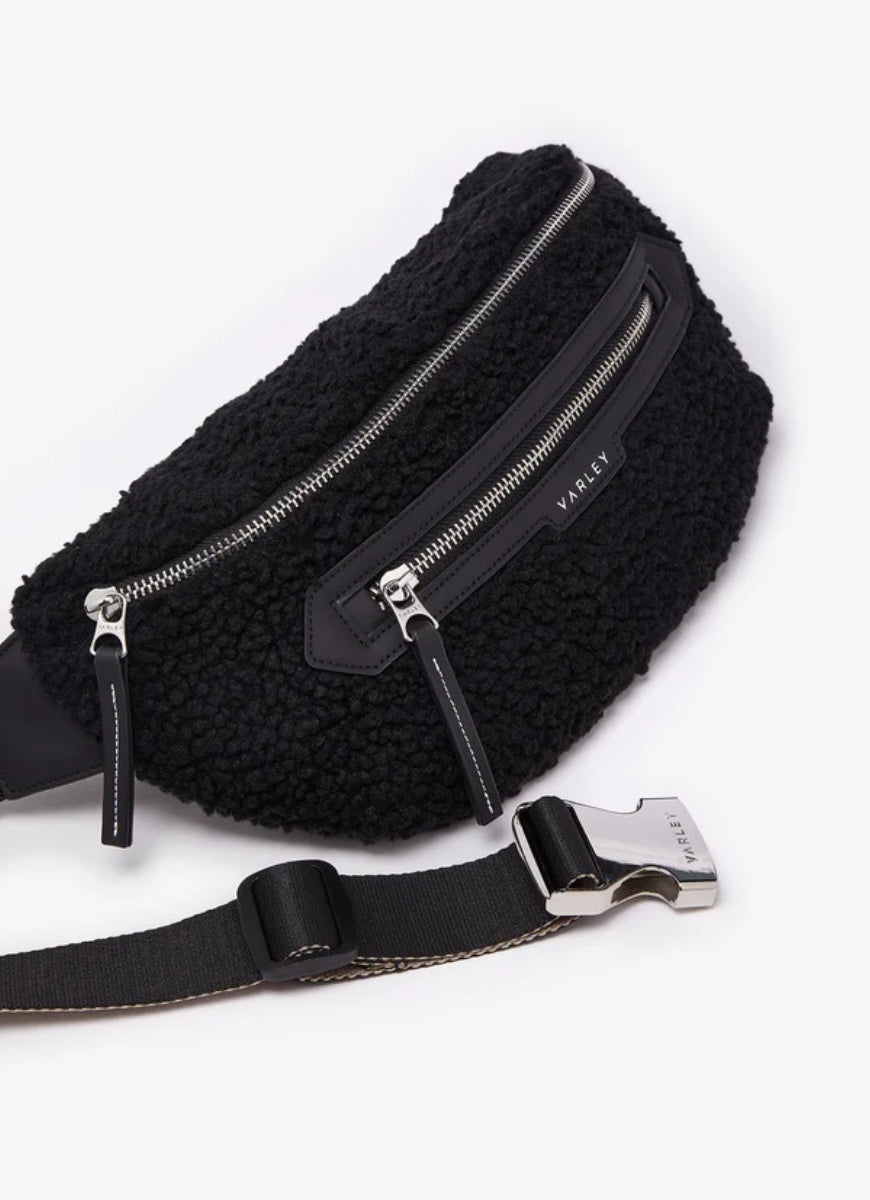 Varley Kansa Sherpa Belt Bag in Black Angled View