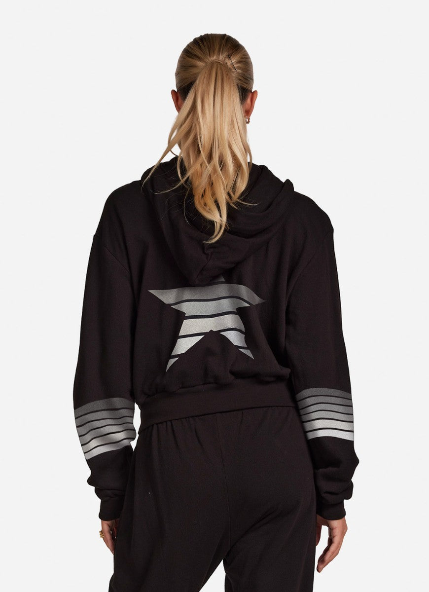 Lauren Moshi Lachelle Zip Hoodie in Ombre Star Close Up Back View of Star