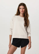 Vuori Long Sleeve Halo Crew in Ecru Heather