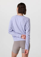 Vuori Long Sleeve Halo Crew in Lavender Mist Back View