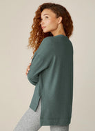 Beyond Yoga Long Weekend Lounge Pullover in Storm Back View