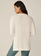 Beyond Yoga Long Weekend Lounge Pullover in Fresh Snow Back View