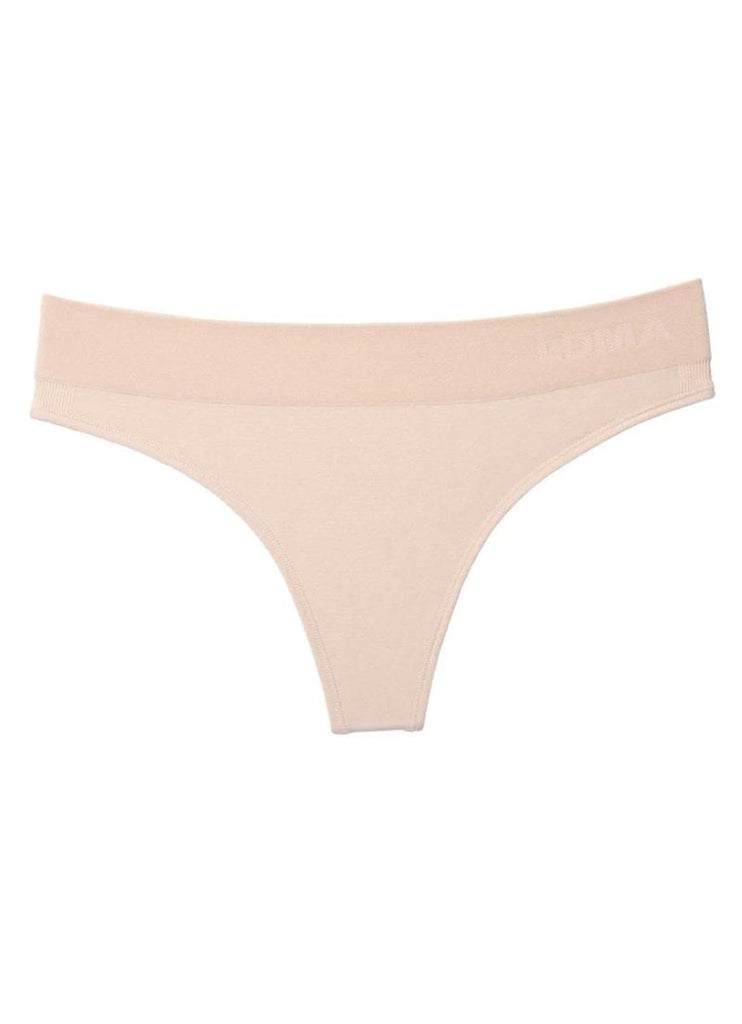 LDMA Low Hide Thong for Workouts in Sand Flat Lay View