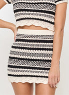 LSPACE Caicos Skirt in Caicos Stripe Close Up Front View