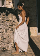 LSPACE Misha Midi Dress in Cream Full Length Back View
