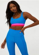 BEACH RIOT Mackenzie Sports Bra Top in Orchid Colourblock