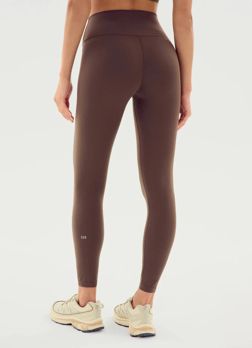 Splits59 Mia Rigor 7/8 Legging in Dark Chocolate Back View