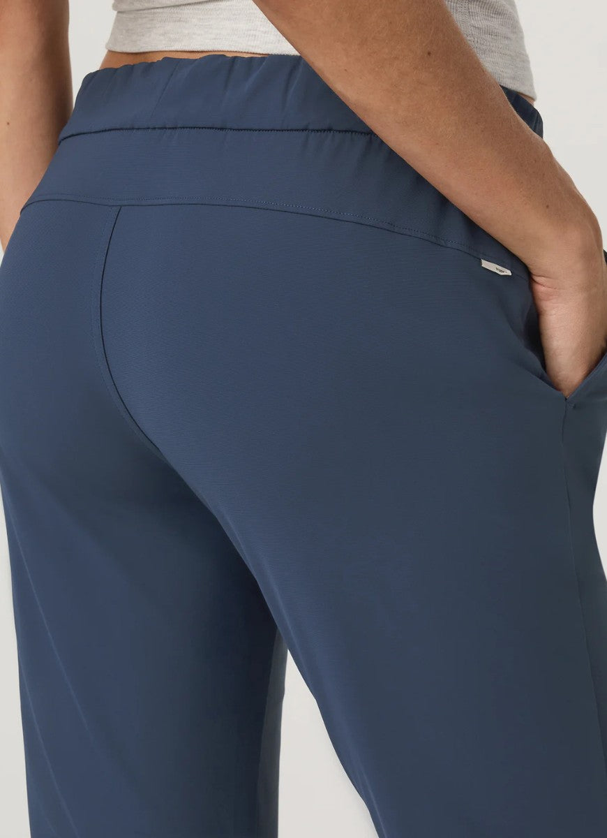 Vuori Miles Ankle Pant in Blue Coast Close Up Back View