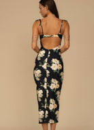 Montce Liz Floral Petal Long Slip Dress Full Length Back View