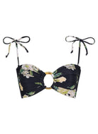 Montce Liz Floral Tori Ties Bandeau Bikini Top Product Shot View