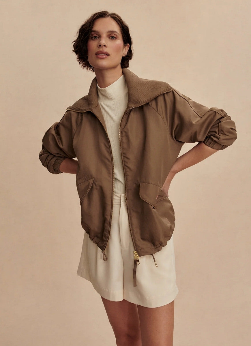 Varley Morven Blouson Jacket in Taupe Stone