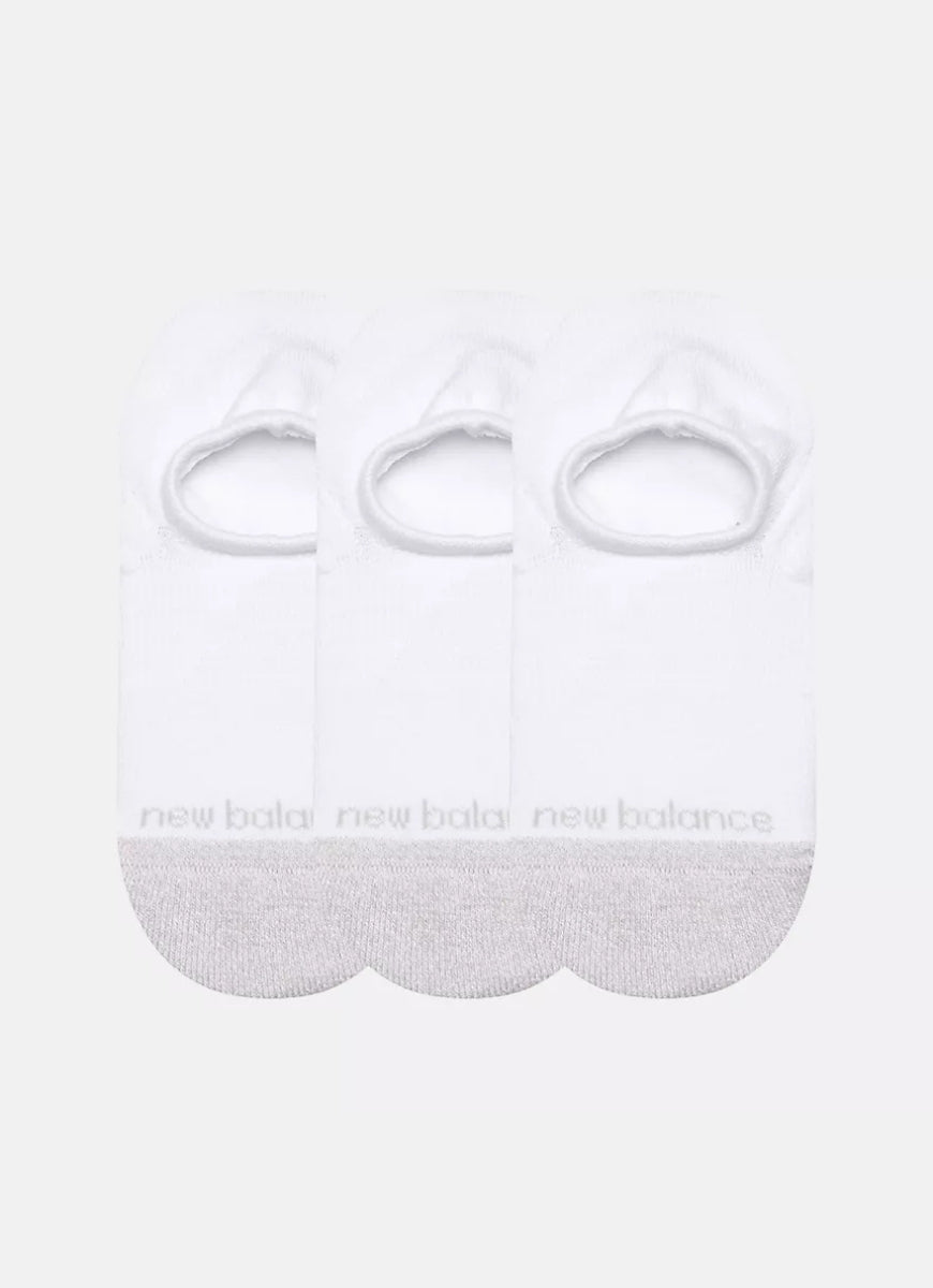 New Balance Active Invisible Socks- 3 Pair in White Top View