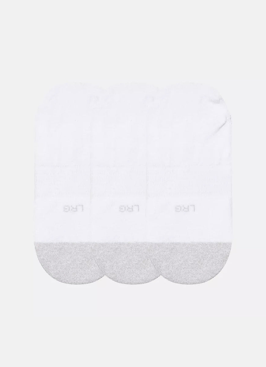 New Balance Active Invisible Socks- 3 Pair in White Bottom View