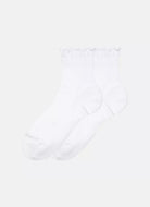 New Balance Active Ruffle Quarter Socks- 2 Pair in White Side View