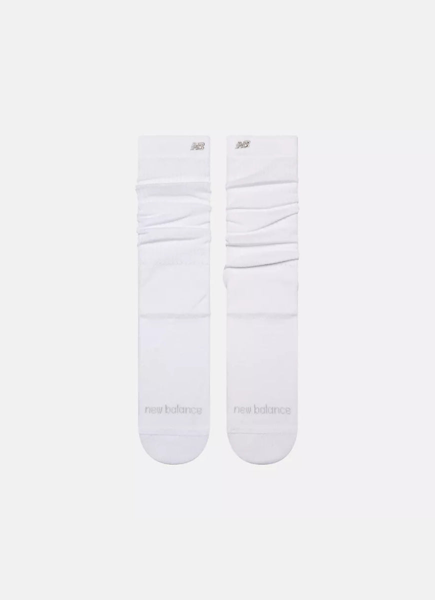New Balance Active Slouchy Socks- 1 Pair in White Top View