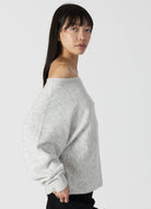 Lyla + Luxe Nobu Sweater in Light Grey Side View