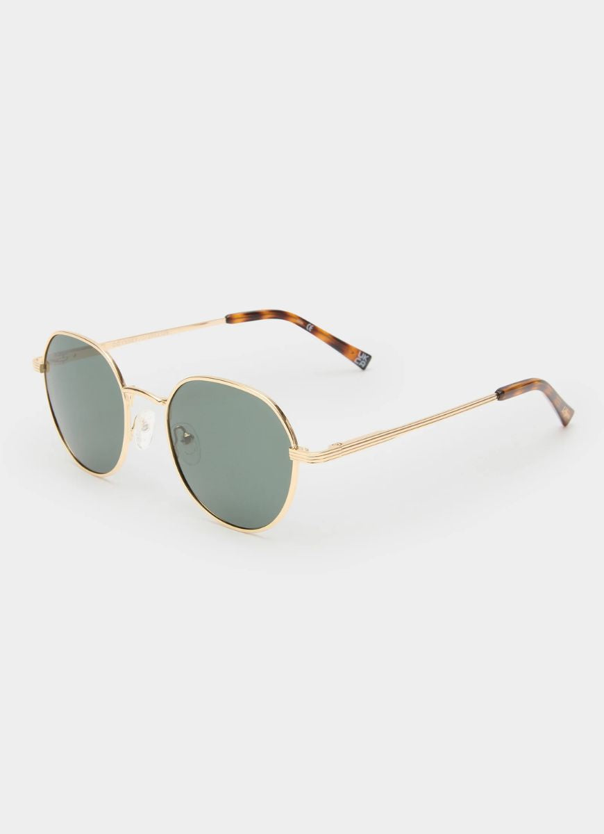 Le Specs Odyssey Sunglasses in Gold Khaki Side View