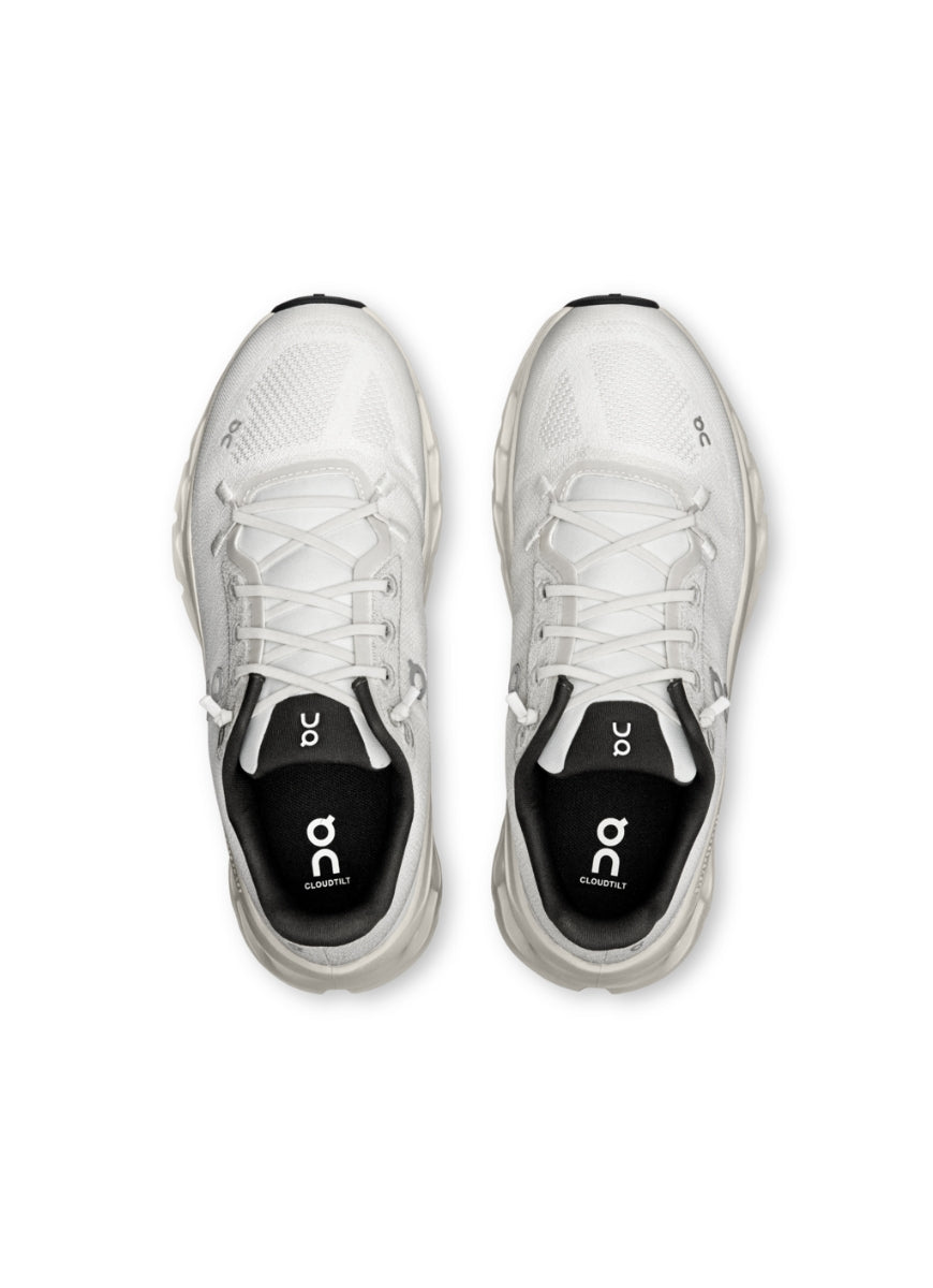 On Women's Cloudtilt Running Shoe in Pearl/Ice Top View