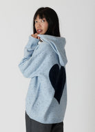 Lyla + Luxe Pennie Women's Hoodie in Light Blue/Navy Back View