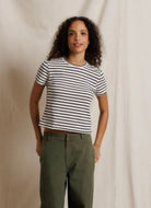 perfectwhitetee Cater Tee in Natural/Black Stripe
