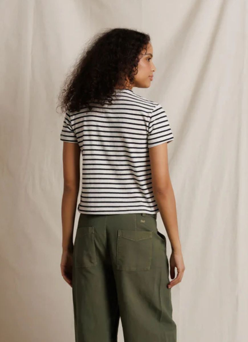 perfectwhitetee Cater Tee in Natural/Black Stripe