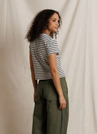 perfectwhitetee Cater Tee in Natural/Black Stripe