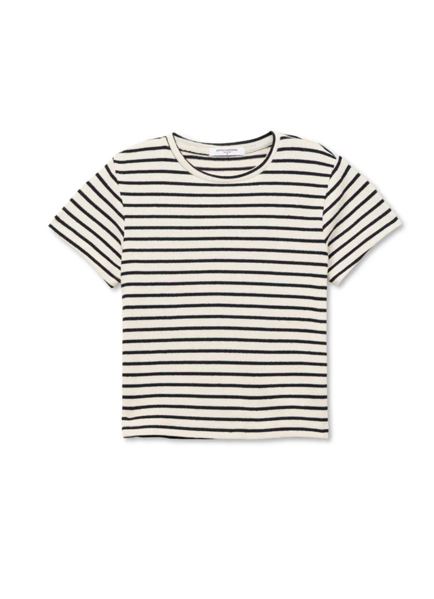 perfectwhitetee Cater Tee in Natural/Black Stripe