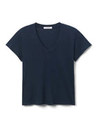 perfectwhitetee Hendrix V Neck Tee in Navy Product Shot View