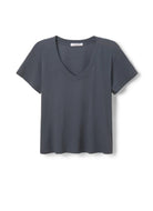 Perfect White Tee Women's Hendrix V-neck Tee in Black Product Shot View