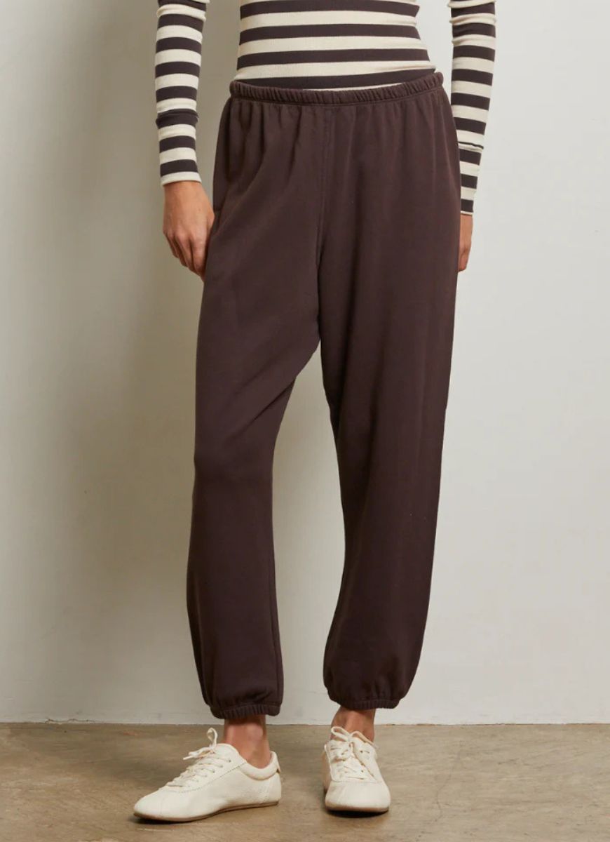 perfectwhitetee Johnny French Terry Sweatpant in Cocoa Powder