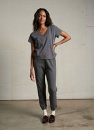 perfectwhitetee Johnny French Terry Sweatpant in Charcoal Front View